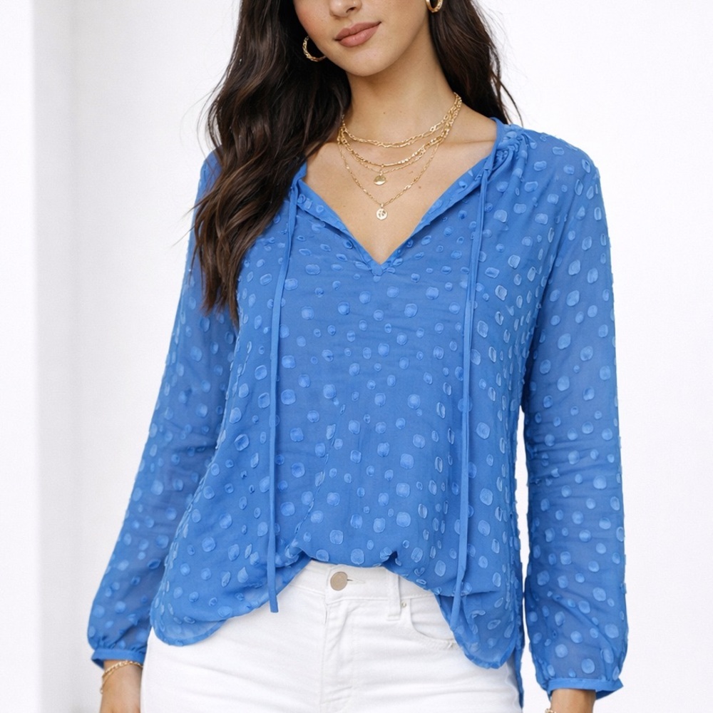 J. Crew Blue Printed Blouse